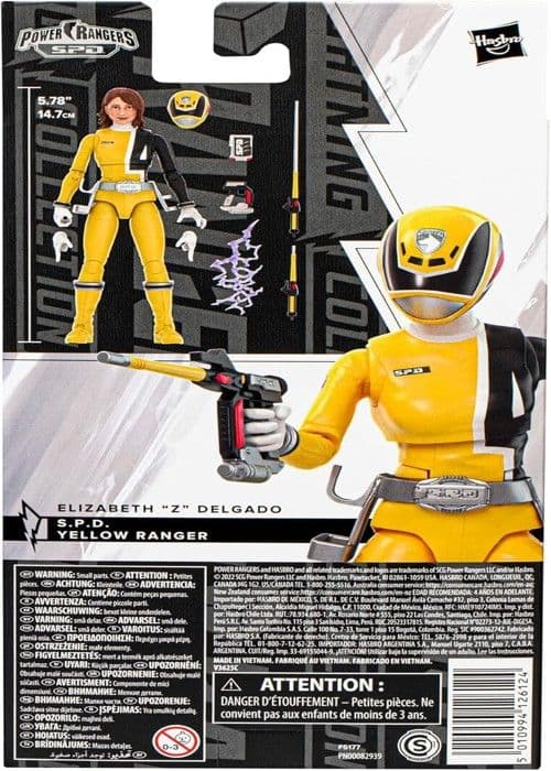Samlarfigur - POWER RANGERS - Gul S.P.D. Ranger - 15,2 cm - Tillbehör ingår - Från 4 år