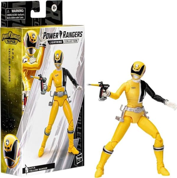 Samlarfigur - POWER RANGERS - Gul S.P.D. Ranger - 15,2 cm - Tillbehör ingår - Från 4 år