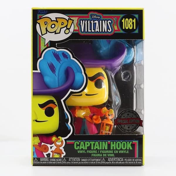 Figur - Disney - Kapten Krok - Blacklight - 10 cm - Flerfärgad