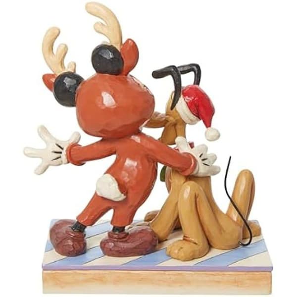 Figur - ENESCO - 6013059 - Mickey Ren med jultomte - 15,9 cm - Flerfärgad