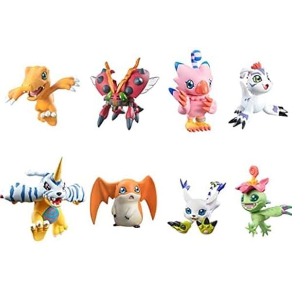 Figurer - MEGAHOUSE - Digimon Adventure Digicolle - Paket med 8 - Flerfärgad - Från 6 år