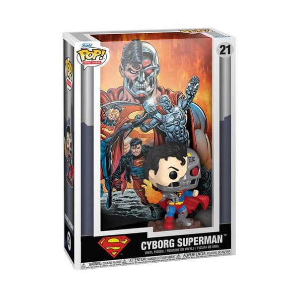 Figur föreställande Funko Pop Comic Cover DC Cyborg Superman