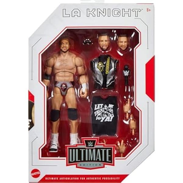 Figur och tillbehör - MATTEL - LA Knight - 15,2 cm - Utbytbara huvuden och händer - Flerfärgad