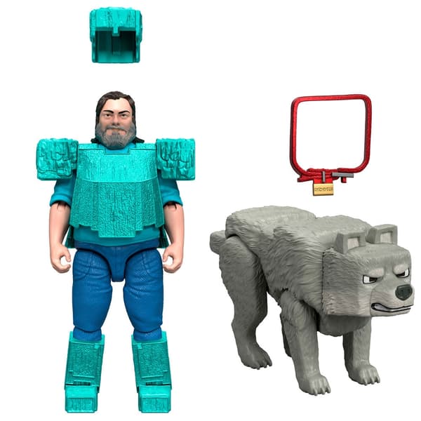 Minecraft The Movie Steve & Wolf set 2 figures