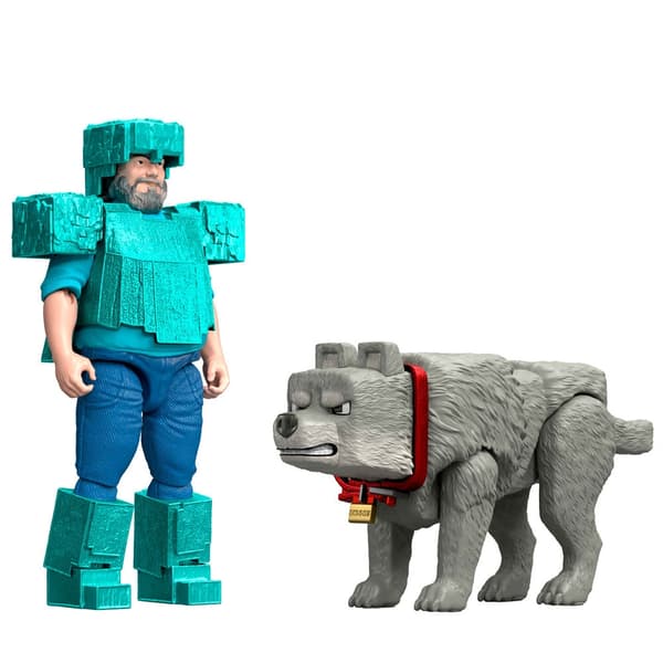 Minecraft The Movie Steve & Wolf set 2 figures