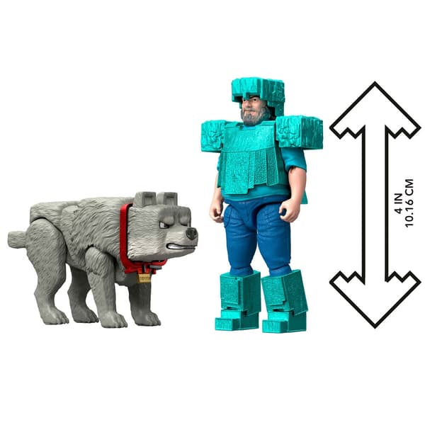 Minecraft The Movie Steve & Wolf set 2 figures
