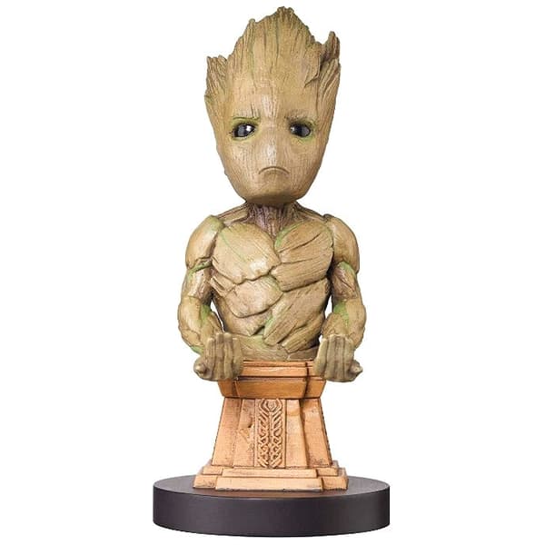 Marvel Guardians of the Galaxy Groot Plinth figure clamping bracket Cable guy 20cm Sort, Brun