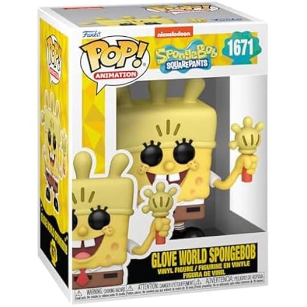 Figur - Funko - Spongebob Fyrkant - 9,5 cm - Kvalitetsvinyl - Luminös Handske