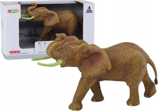 LeanToys samlarfigur Afrikansk elefant med upphöjd snabel Safari
