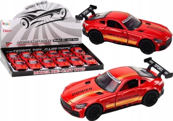LeanToys Sports Car 1:32 Action Figur Rød Spoiler Metal