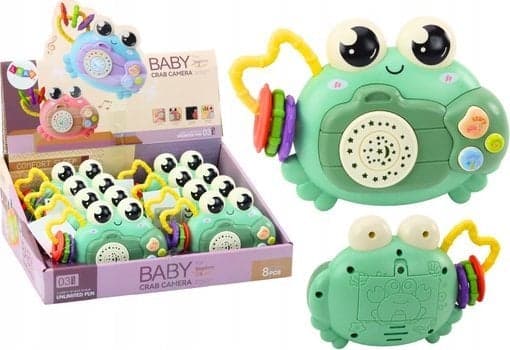 LeanToys Crab Camera Rattle Projektor Batteridrevet Høres grønt ut