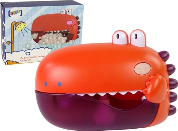 LeanToys saippuakuplakylpylelu Punainen dinosaurus paristoineen