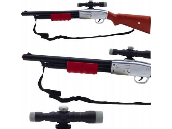 Rifle Hagle Prop Skulderstropp Scope Brun Lyder 65cm