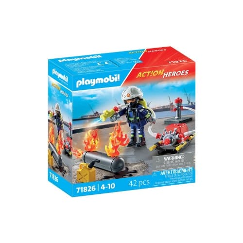Playmobil - Firefighter with Water Pump (71826)
