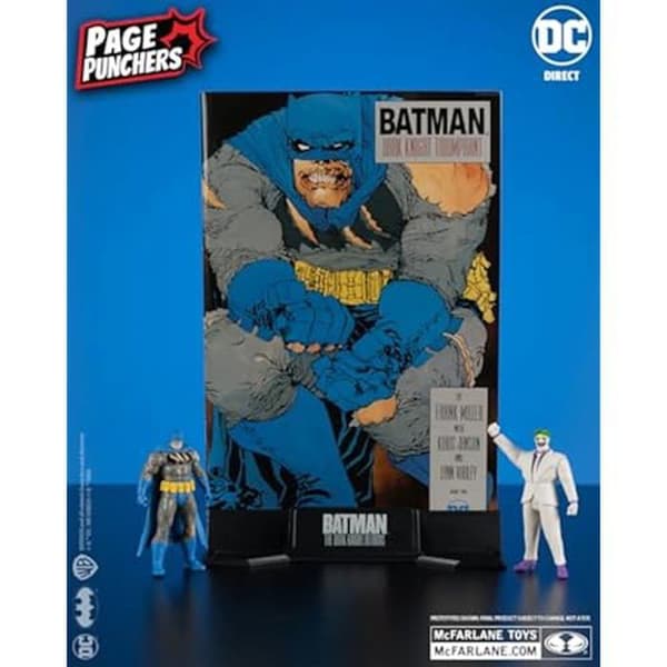 Figurer - MCFARLANE - Batman (Blå Stridsskada) &amp; Jokern - 7,6 cm - 6 artikulationspunkter - Multikolor