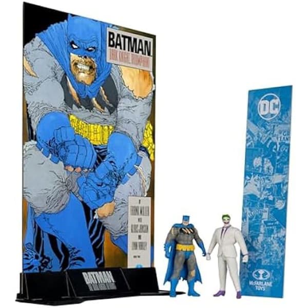 Figurer - MCFARLANE - Batman (Blå Stridsskada) &amp; Jokern - 7,6 cm - 6 artikulationspunkter - Multikolor