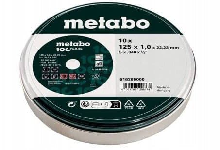 METABO METALLMÅL 125 × 1,0 × 22mm INOX /10st BOX