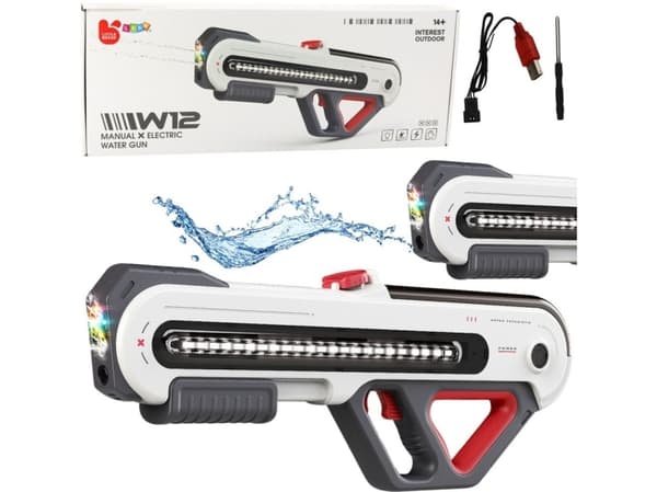 Stor W12 elektrisk vannriflepistol LED Hvit 60cm LEAN Leker