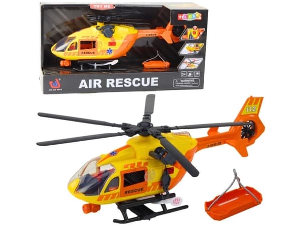 Lean Toys Redningshelikopter Båre Lys Lyder Oransje 1:12