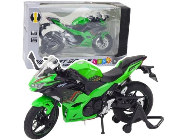 Metal Sports Motorcykel Lampor Ljud Grön 1:12