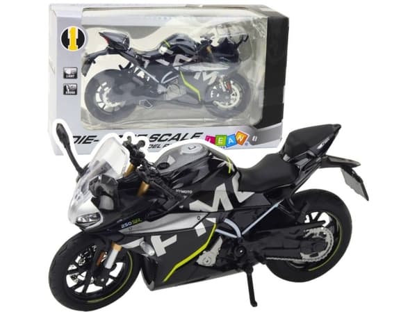 Sports Motorsykkel Metal Lights Sounds Black 250 SR 1:12