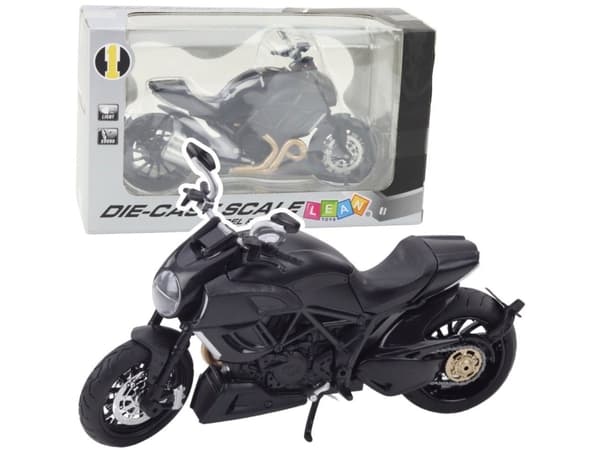 Sport Motorcykel Metall Lampor Ljud Guld Element Svart 1:12