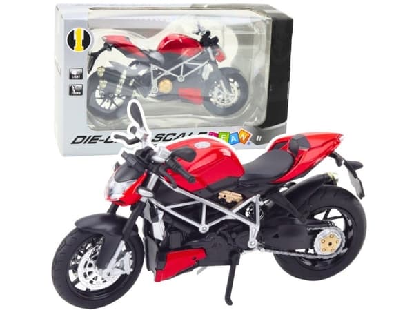 Sports Motorsykkel Metal Lights Sounds Silver Elements Red 1:12