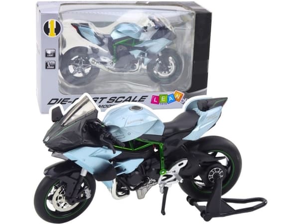 Metal Sports Motorcykel Ljus Ljud Silver 1:12