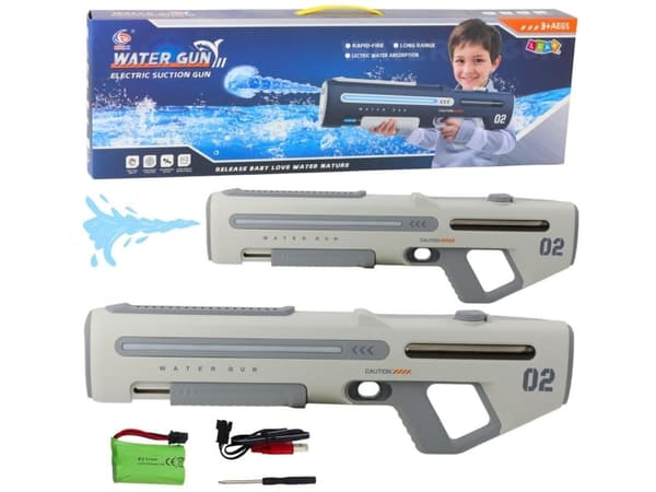 Elektrisk Automatisk Rifle Vannpistol Hvit Grå 1000ml 61cm LEAN Leker