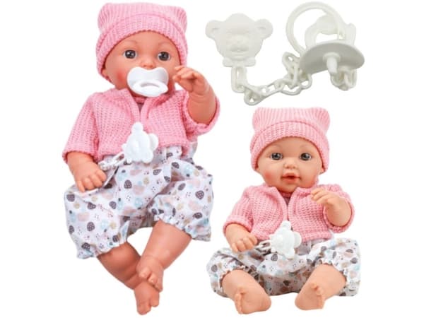 Babydukke, gutt, lue, genser, smokk, lyder, LEAN leker