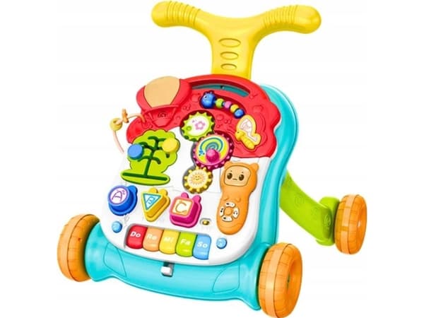 Lean Toys Gåbord Gåvagn Lärbord 2in1 Interaktivt ljus och ljud