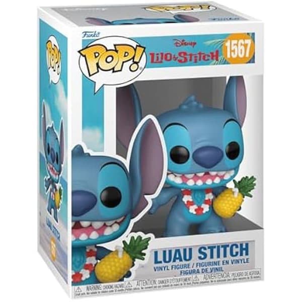 Figur, - Funko Pop! - Luau Stitch - Högkvalitetsvinyl - Idealisk present - Disney