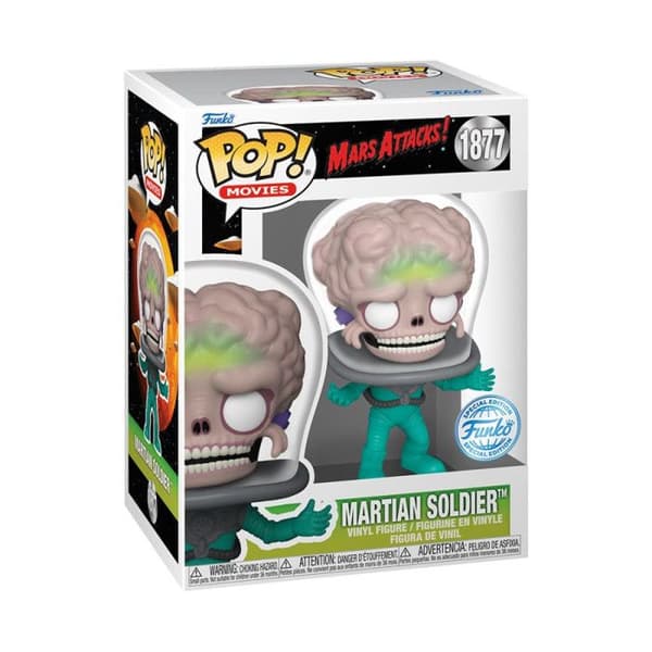Figurine Funko Pop Movies Mars Attacks Martian Soldier™ med Chase Slumodell alternativ