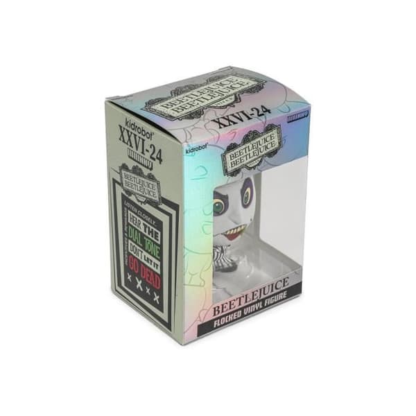 Kidrobot - Beetlejuice - Figurine Bhunny Flocked Randig Kostym 10 cm
