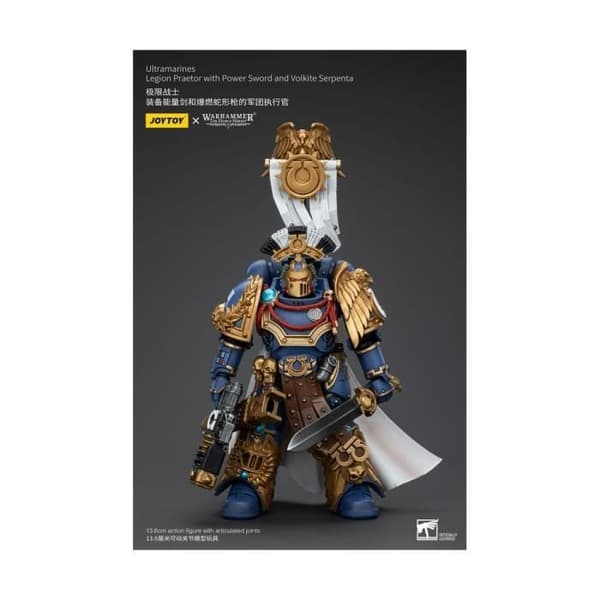 Joy Toy (CN) - Warhammer The Horus Heresy - Figur 1/18 Ultramarines Legion Praetor med Kraftsvärd och Volkite Serpenta 20 cm