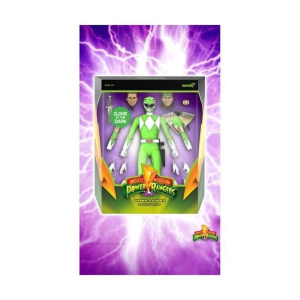 Super7 - Power Rangers - Figurine Ultimates Grön Ranger (Glow) 18 cm