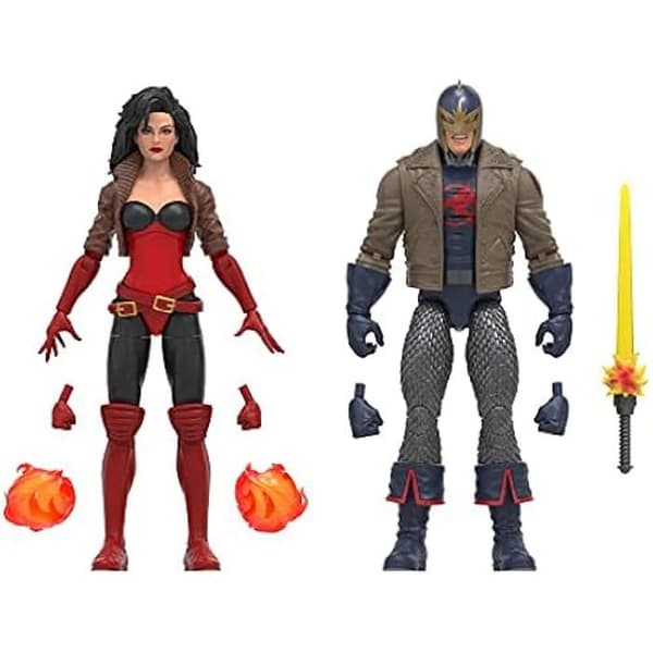 Figurer - HASBRO - Svart riddare och Sersi - 15 cm - 7 tillbehör - 60-årsjubileum Avengers