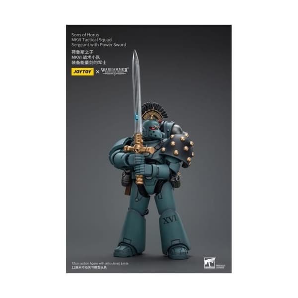 Joy Toy (CN) - Warhammer The Horus Heresy - Figurin 1/18 Sons of Horus MKVI Taktisk Squad Sergeant med Kraftsvärd 12 cm