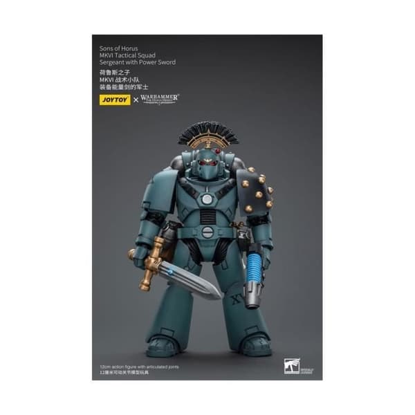 Joy Toy (CN) - Warhammer The Horus Heresy - Figurin 1/18 Sons of Horus MKVI Taktisk Squad Sergeant med Kraftsvärd 12 cm
