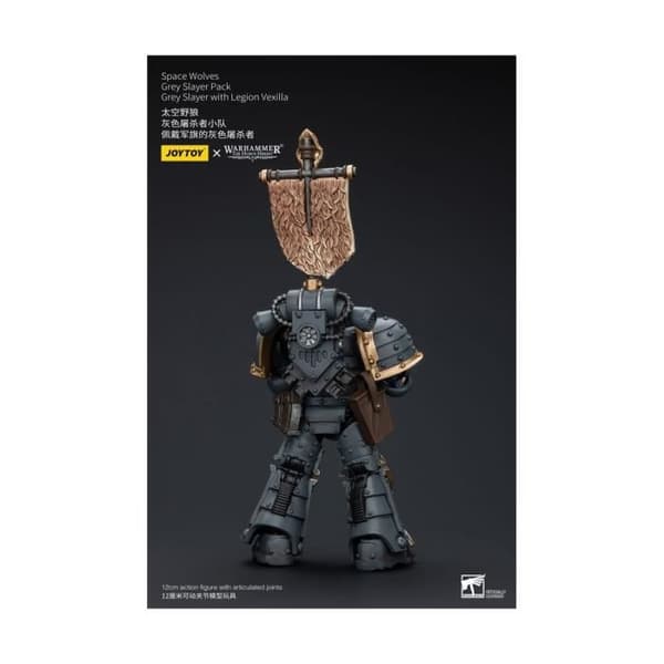 Joy Toy (CN) - Warhammer The Horus Heresy - Figur 1/18 Space Wolves Grey Slayer Pack Grey Slayer Med Legion Vexilla 12 cm