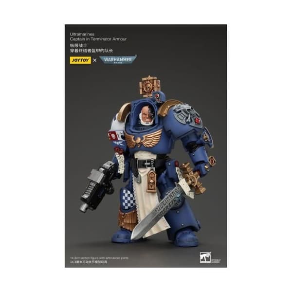 Joy Toy (CN) - Warhammer 40k - Figur i skala 1/18 Ultramarines Kapten i Terminator Rustning 14 cm
