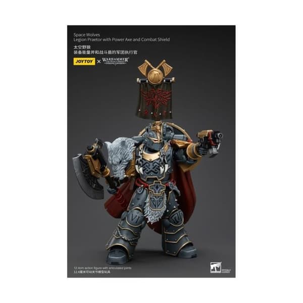 Joy Toy (CN) - Warhammer The Horus Heresy - Figurine 1/18 Space Wolves Legion Praetor med Power Axe och Combat Shield 12 cm