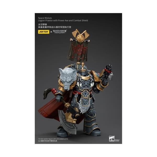Joy Toy (CN) - Warhammer The Horus Heresy - Figurine 1/18 Space Wolves Legion Praetor med Power Axe och Combat Shield 12 cm