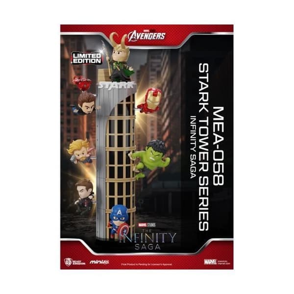 Beast Kingdom Toys - Marvel - Figur Mini Egg Attack The Infinity Saga Stark Tower serie Tony Stark &amp; Mark VII dräkt pod mod 12 cm