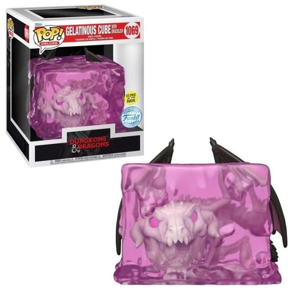 Figur Figuriner Dungeons &amp; Dragons - Gelatinous Cube med Dracolich Special Edition GITD Pop Deluxe 15cm