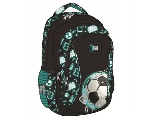 RYGGSÄCK 30X38X13 1ZAM 3 POCKET STRIGHT NEON FOOTBAL