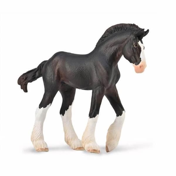 Figurine - Collecta - Svart Clydesdale Fölet - För Barn - Inomhus