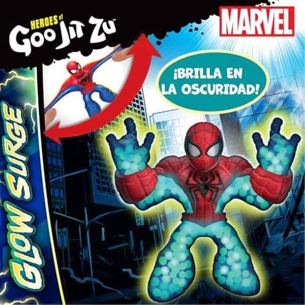 Actionfigur - HEROES OF GOO JIT ZU - CO42713 - Spiderman - Luminös i mörkret - Flerfärgad