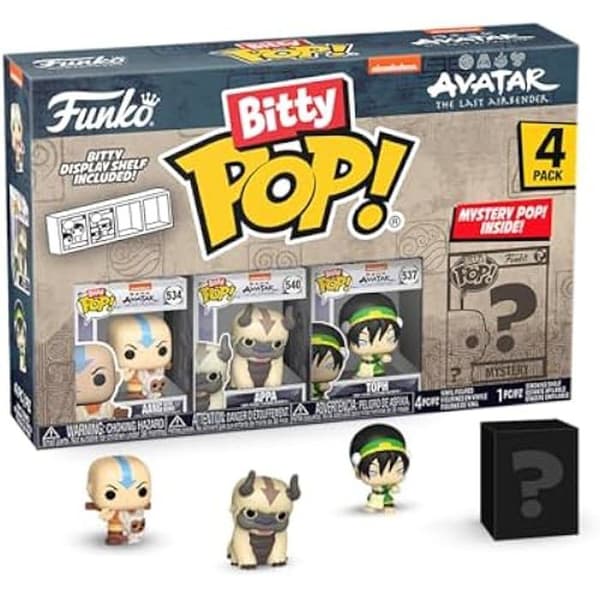 Figur - Funko - Bitty Pop! Avatar: TLA - Aang med Momo, Appa och Toph - Mini-Figur Mysterie - 2.2 cm
