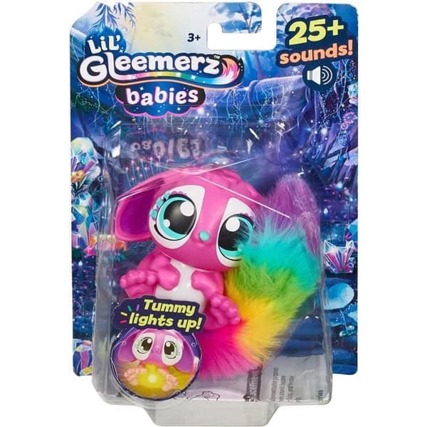 Lil' gleemerz-bebisar - rosa färg - figur 10 cm - avger 25 ljud och lyses upp - Ny